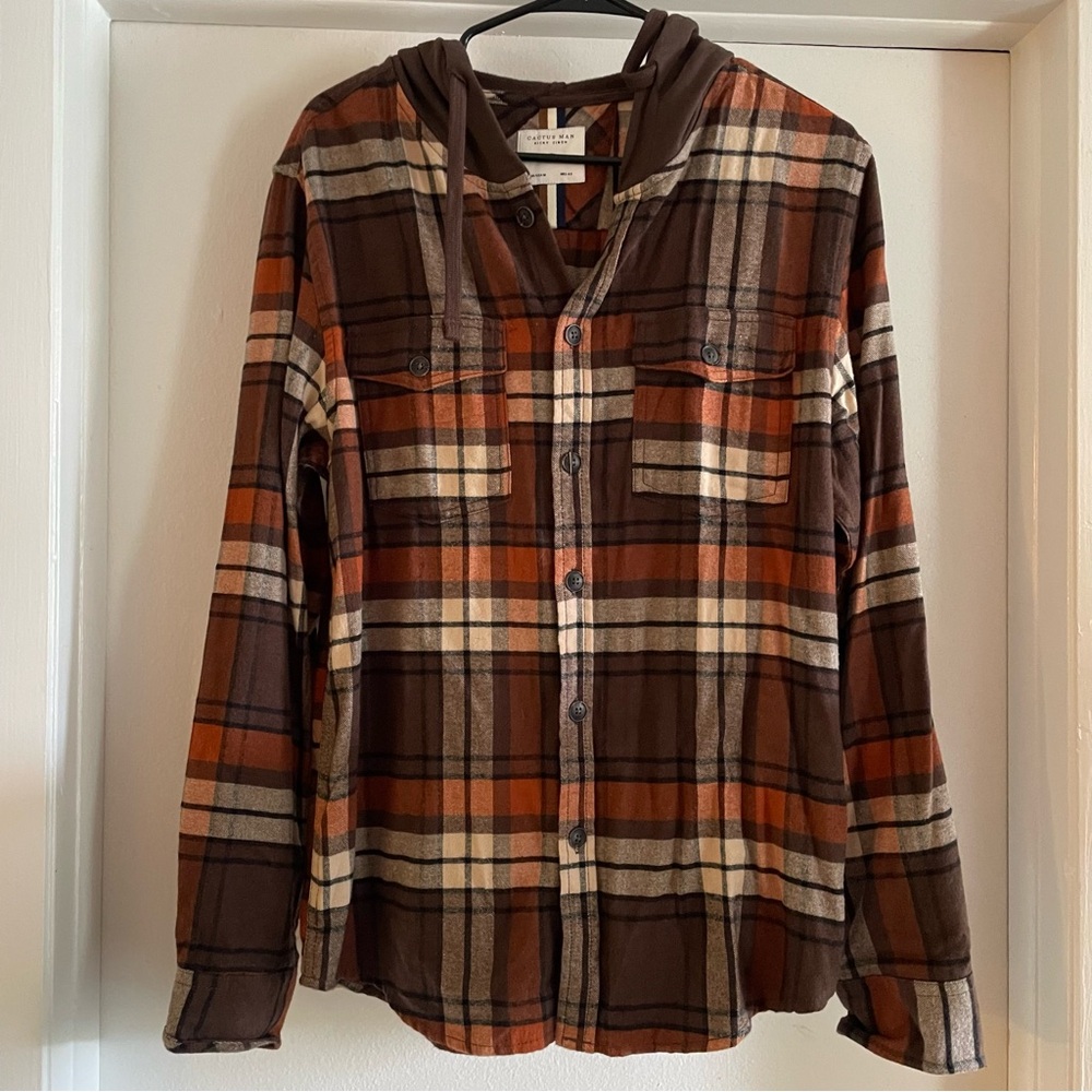Cactus Man Hooded Flannel